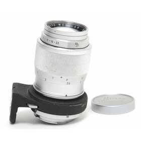 Leica Leitz Elmar 4/135mm lens chrome w. Adapter 16466 OUBIO for 