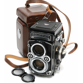 Rolleiflex 3.5F w. Zeiss Planar 3.5/75mm very clean with case full